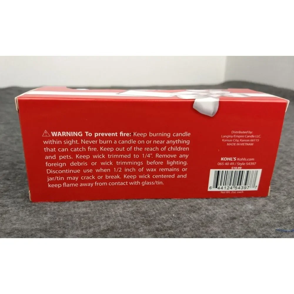 Kohls 3‎ Pc Votive Candle Gift Set Holiday Memories Red & Silver Hostess NEW